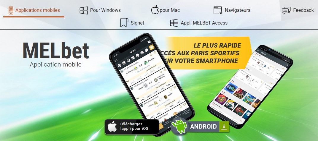 Présentation des applications mobiles disponibles par Melbet